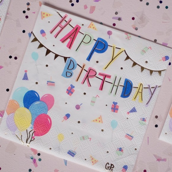 Great Pretenders Χαρτοπετσέτες Happy Birthday (20 pcs)