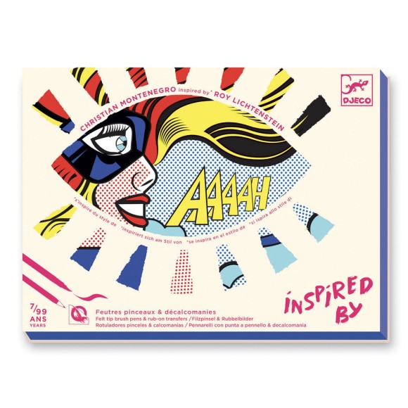 Djeco Inspired by Roy Lichtenstein- Ζωγραφική με μαρκαδόρους Σούπερ ήρωες