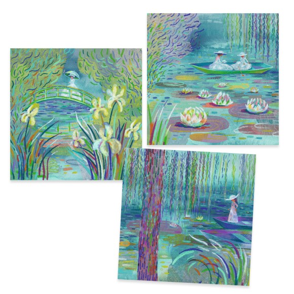 Djeco Inspired by Monet- Ιμπρεσιονισμός-Ζωγραφίζω με κηρομπογιές 'Νούφαρα'