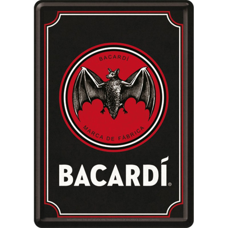 Nostalgic Μεταλλική κάρτα σε φάκελο Bacardi - Logo Black