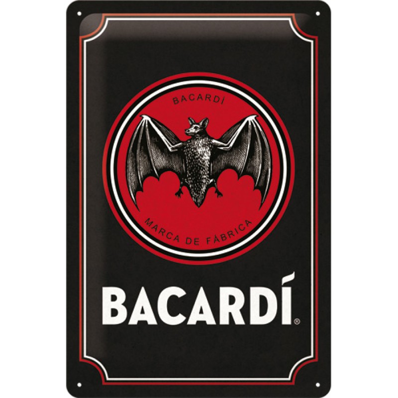 Nostalgic Μεταλλικός πίνακας Bacardi - Logo Black