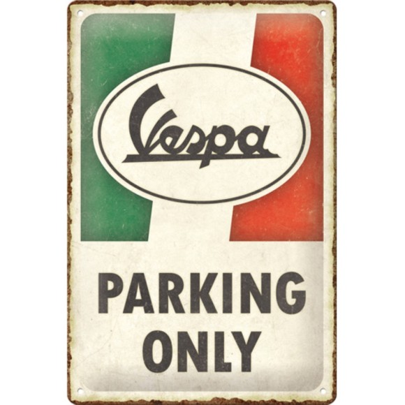 Nostalgic Μεταλλικός πίνακας Vespa - Parking Only Italian