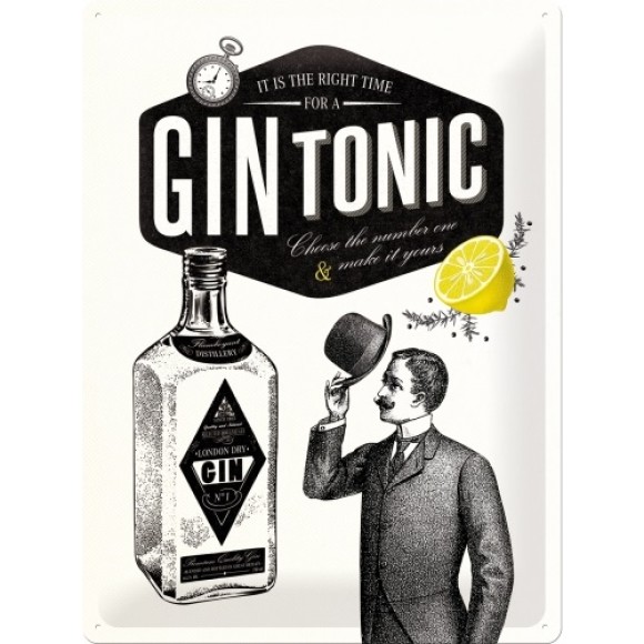 Nostalgic Μεταλλικός πίνακας Beer & Liquor Gin Tonic