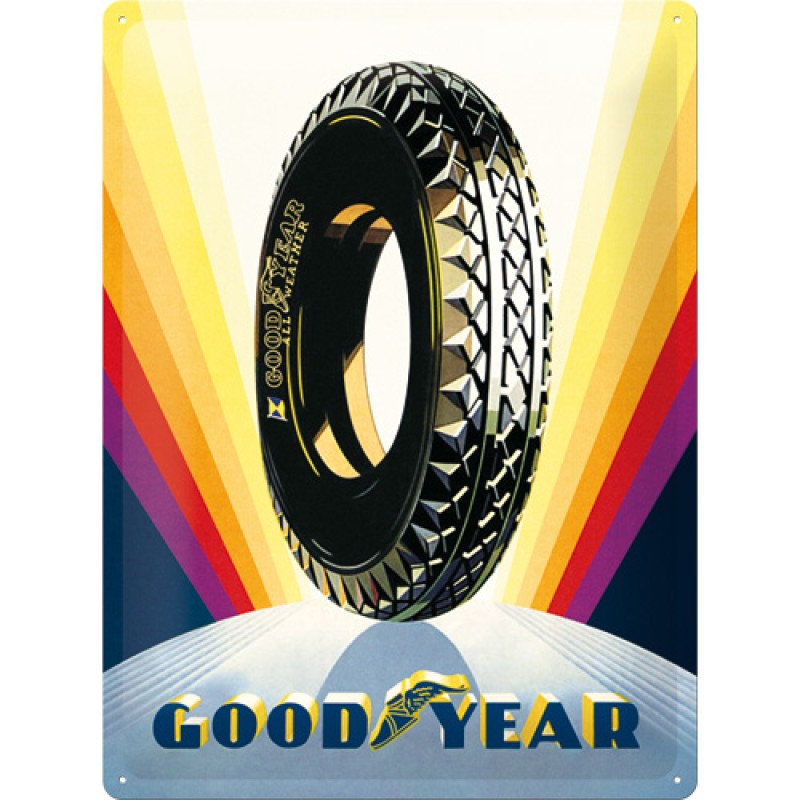 Nostalgic Μεταλλικός πίνακας Goodyear - Rainbow Wheel