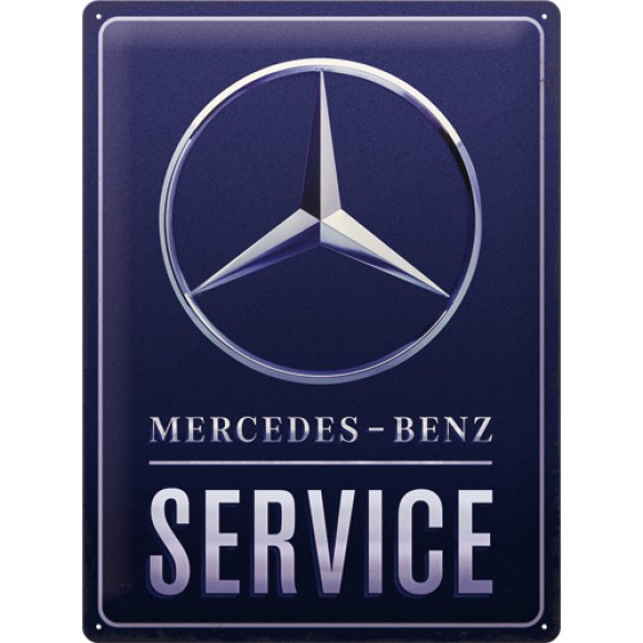 Nostalgic Μεταλλικός πίνακας Mercedes Benz - Service Blue