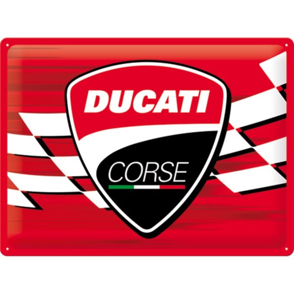 Nostalgic Μεταλλικός πίνακας Ducati Corse - Logo Racing Flag