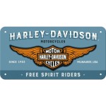 Nostalgic Μεταλλική κρεμαστή ταμπέλα Harley-Davidson - Logo Blue