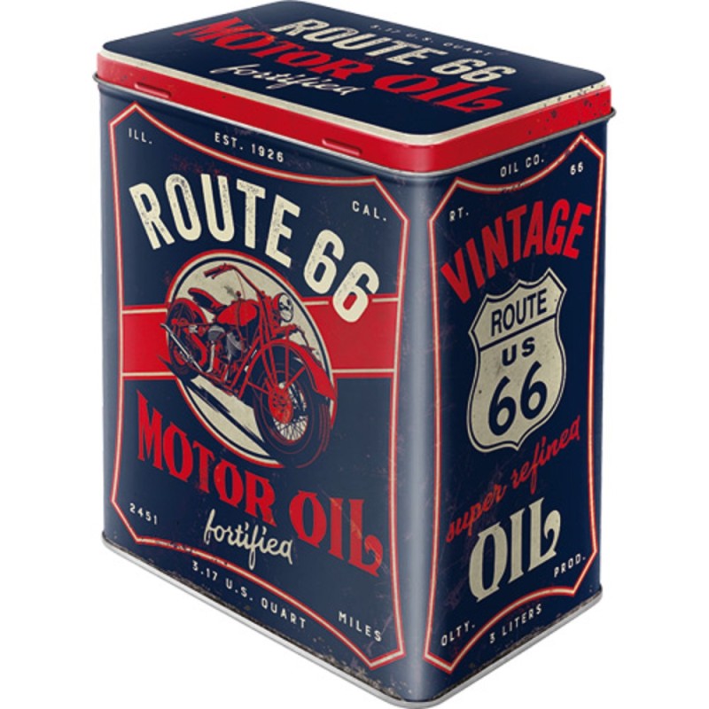 Nostalgic Μεταλλικό κουτί μεγάλο US Highways Route 66 Motor Oil