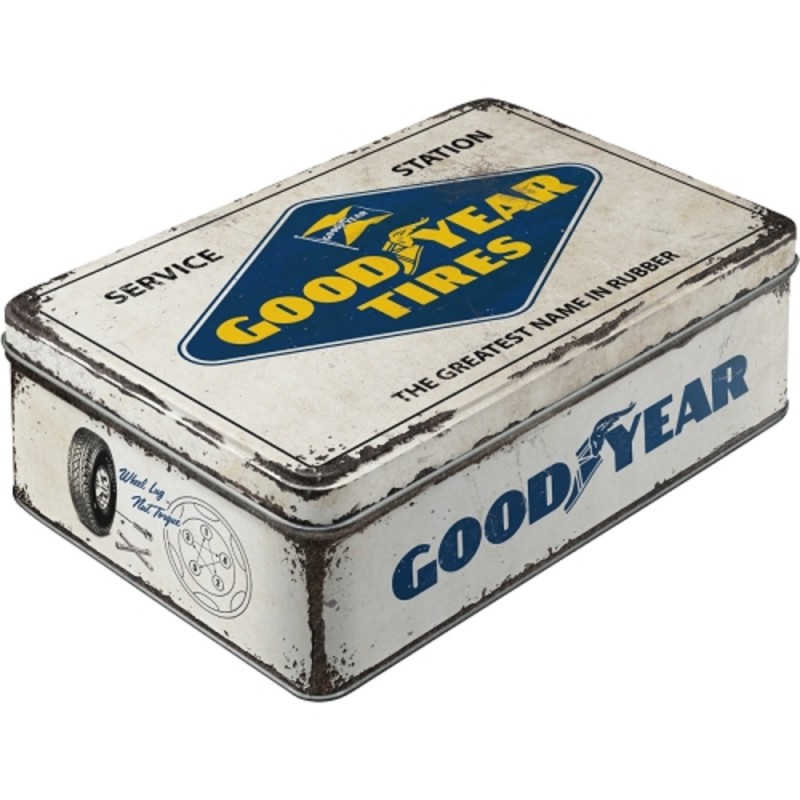 Nostalgic Μεταλλικό κουτί Flat 3D Goodyear - Logo White