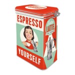 Nostalgic Μεταλλικό κουτί καπάκι με κλιπ Say it 50s Espresso Yourself