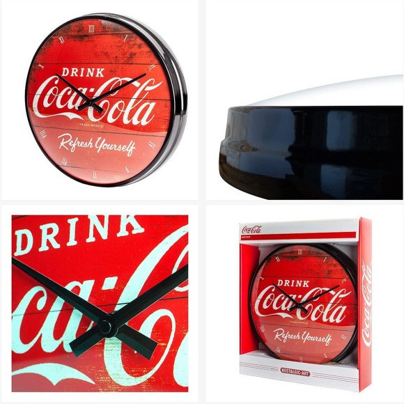 Nostalgic Ρολόι τοίχου Coca-Cola - Logo Red Refresh Yourself