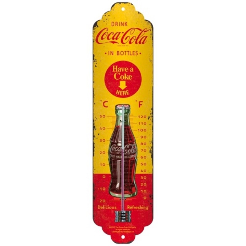 Nostalgic Θερμόμετρο "Coca-Cola - In Bottles Yellow"