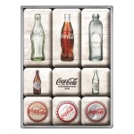 Nostalgic Μεταλλικά Μαγνητάκια (Σετ 9 τεμαχίων) Coca-Cola - Bottle Timeline