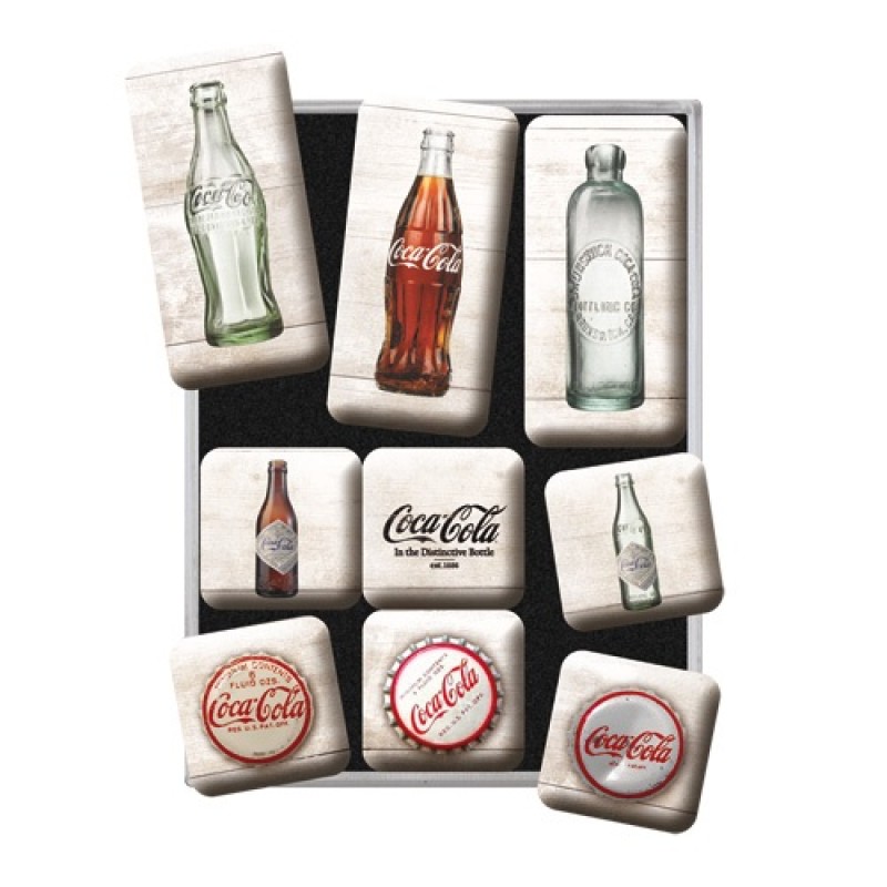 Nostalgic Μεταλλικά Μαγνητάκια (Σετ 9 τεμαχίων) Coca-Cola - Bottle Timeline