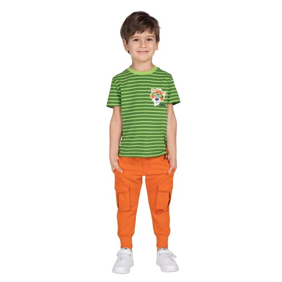 Size 122 Sigikid κοντομάνικο μπλουζάκι Safari Adventure ριγέ πράσινο