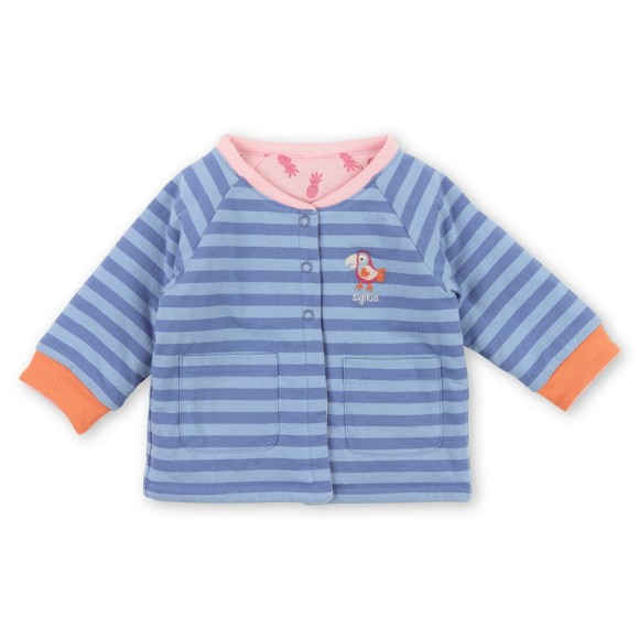 Size 068 Sigikid μπουφάν δύο όψεων με Maiami Blue ροζ – ριγέ μπλε