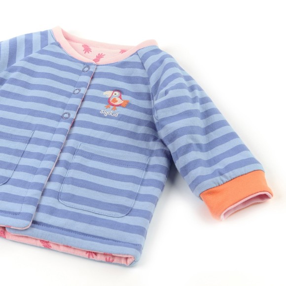 Size 068 Sigikid μπουφάν δύο όψεων με Maiami Blue ροζ – ριγέ μπλε