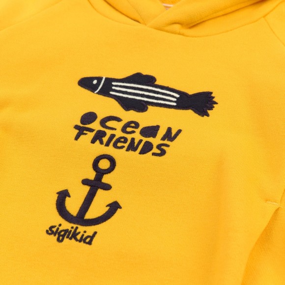 Size 110 Sigikid φούτερ με κουκούλα Ocean Friends κίτρινο